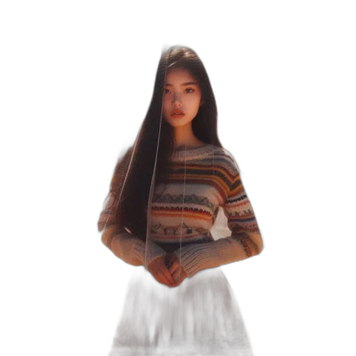 dress, jacket, hair, creature transparent PNG cut-out