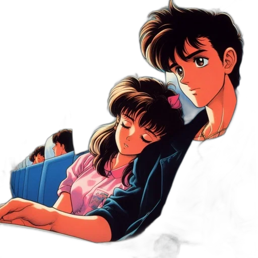 anime, vaporwave, concept art, comic book art transparent PNG cut-out