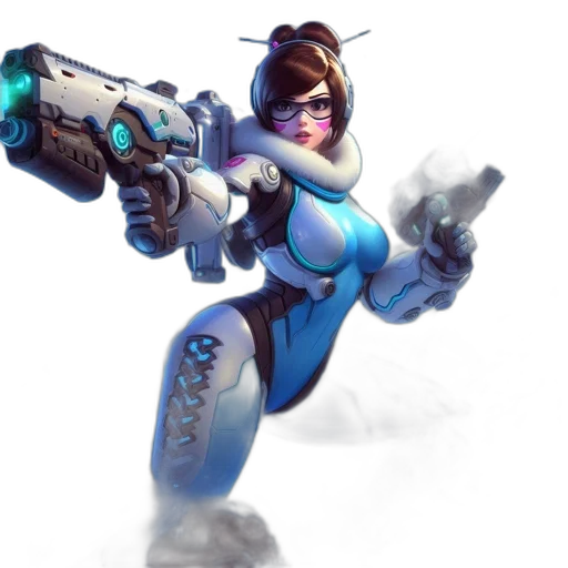 robot, weapon, staff, jacket transparent PNG cut-out