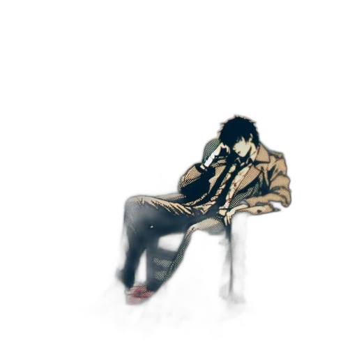 jacket, shoes, hair, face transparent PNG cut-out