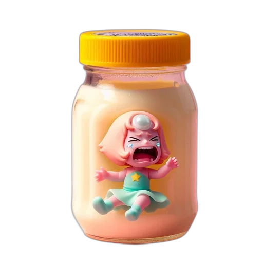 bottle, creature, food, face transparent PNG cut-out