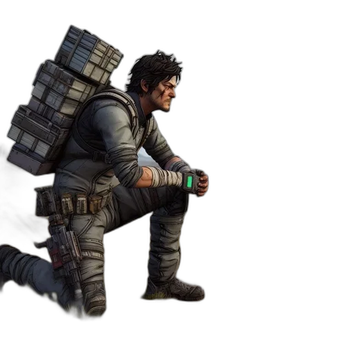 jacket, weapon, staff, concept art transparent PNG cut-out