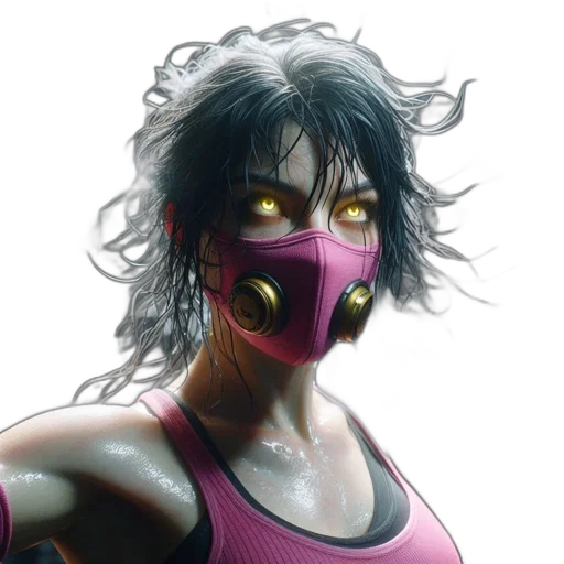 mask, face, creature, cyberpunk transparent PNG cut-out