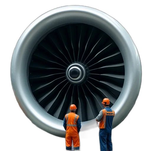 3d render, large, plane, engine transparent PNG cut-out