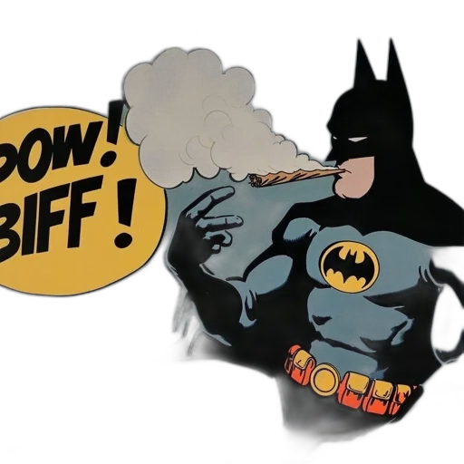 comic book art, batman, depicted, dynamic transparent PNG cut-out