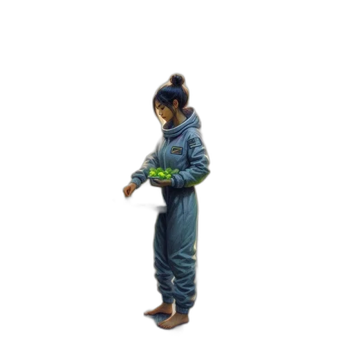 jacket, staff, weapon, mask transparent PNG cut-out