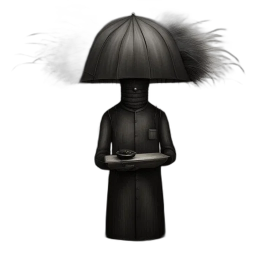 umbrella, hat, staff, dress transparent PNG cut-out
