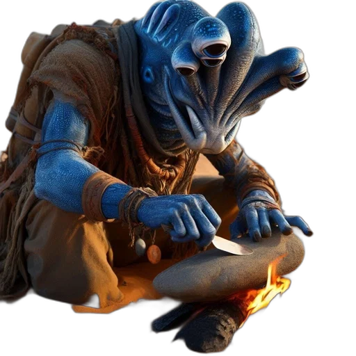 creature, mask, staff, concept art transparent PNG cut-out