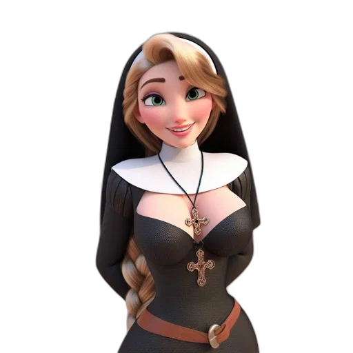dress, staff, jewelry, 3d render transparent PNG cut-out