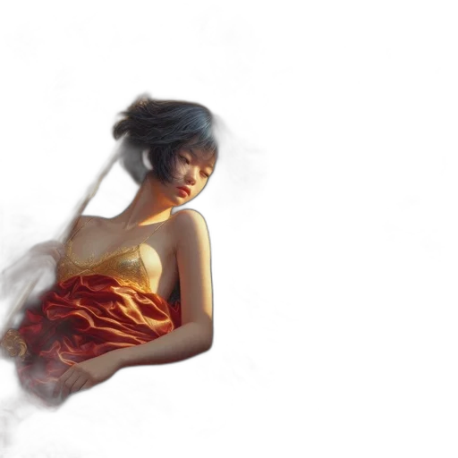 dress, photorealistic, oil painting, fantasy art transparent PNG cut-out