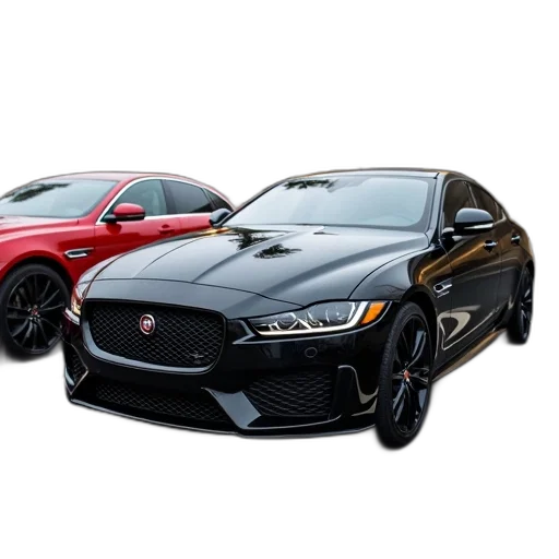 car, 3d render, black, jaguar transparent PNG cut-out