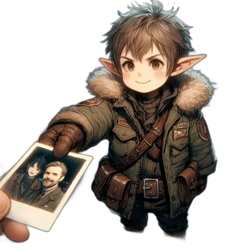 dragon, staff, jacket, face transparent PNG cut-out