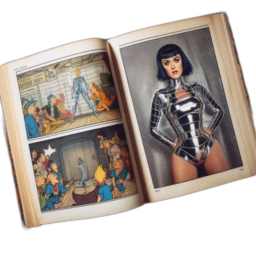 open, book, features, two transparent PNG cut-out
