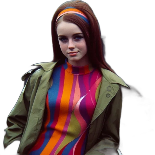 jacket, dress, face, hair transparent PNG cut-out
