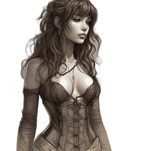 dress, fantasy art, concept art, comic book art transparent PNG cut-out