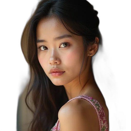 face, dress, jewelry, hair transparent PNG cut-out
