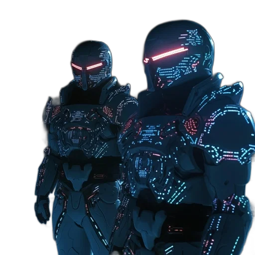 robot, cyberpunk, concept art, 3d render transparent PNG cut-out