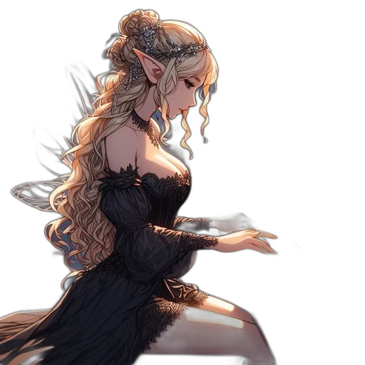 dress, crown, dragon, fantasy art transparent PNG cut-out
