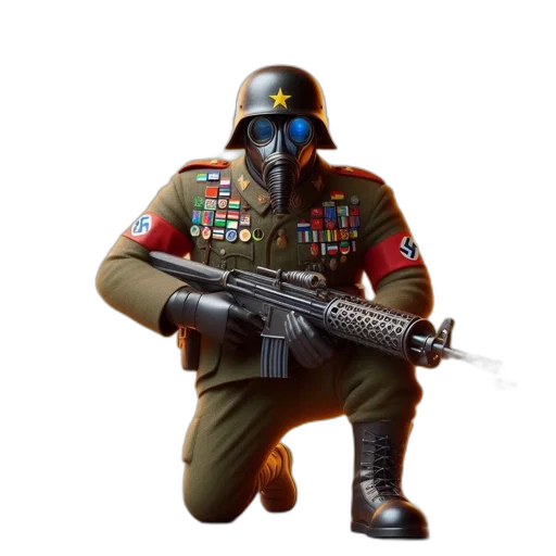 weapon, staff, robot, jacket transparent PNG cut-out