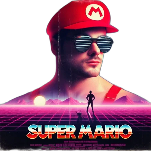 concept art, pixel art, comic book art, vaporwave transparent PNG cut-out