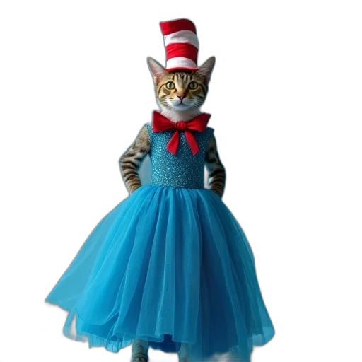 dress, hat, animal, staff transparent PNG cut-out
