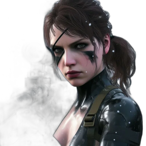face, weapon, concept art, photorealistic transparent PNG cut-out