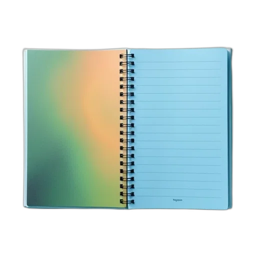 pastel, spiral-bound, notebook, blue transparent PNG cut-out