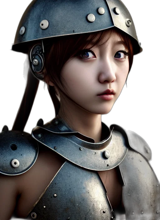 robot, face, sword, staff transparent PNG cut-out