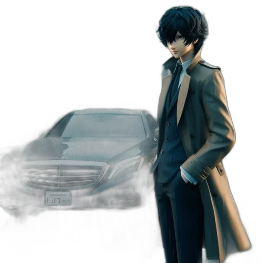 car, jacket, concept art, photorealistic transparent PNG cut-out