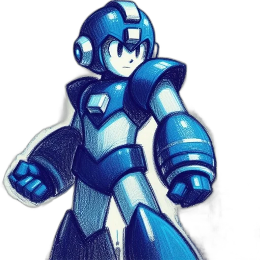 robot, concept art, pixel art, 3d render transparent PNG cut-out