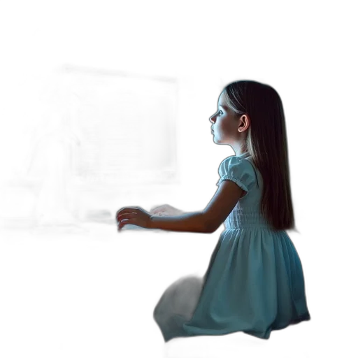 dress, robot, face, staff transparent PNG cut-out