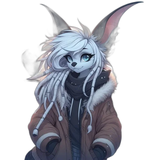 jacket, dragon, staff, creature transparent PNG cut-out