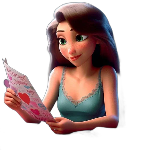 dress, jewelry, face, cartoon transparent PNG cut-out