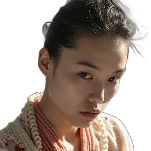 face, staff, jewelry, jacket transparent PNG cut-out