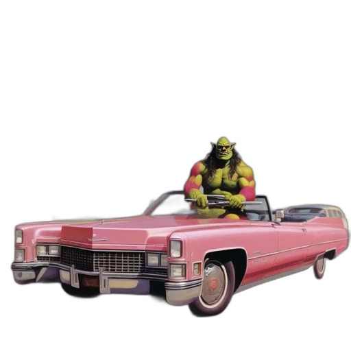 car, concept art, comic book art, 3d render transparent PNG cut-out