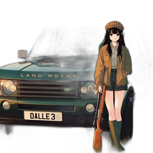 car, jacket, anime, photorealistic transparent PNG cut-out