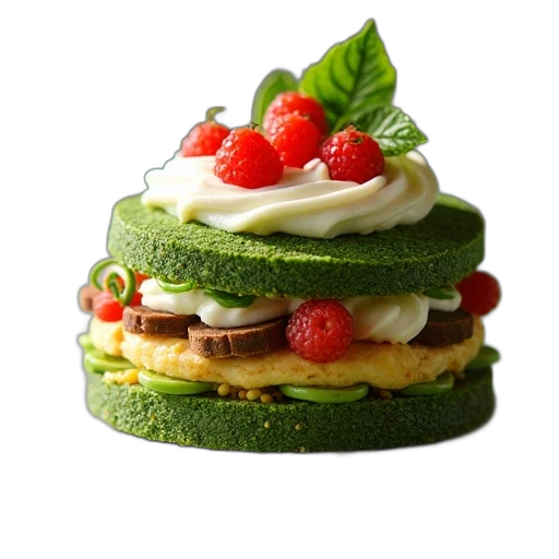 food, photorealistic, 3d render, green transparent PNG cut-out