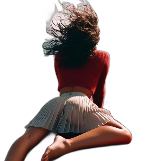 dress, hair, shoes, jacket transparent PNG cut-out