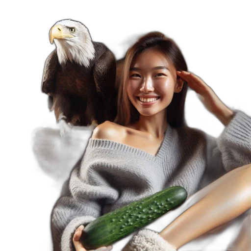 creature, jacket, food, hair transparent PNG cut-out