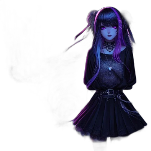 mask, dress, staff, creature transparent PNG cut-out