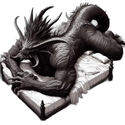 dragon, creature, animal, furniture transparent PNG cut-out