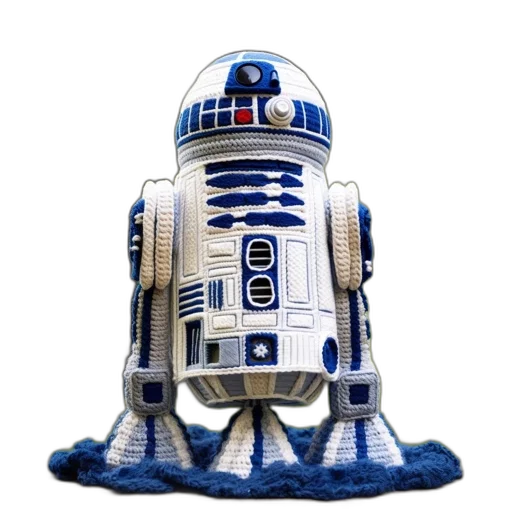 robot, hat, crocheted, r2-d2 transparent PNG cut-out