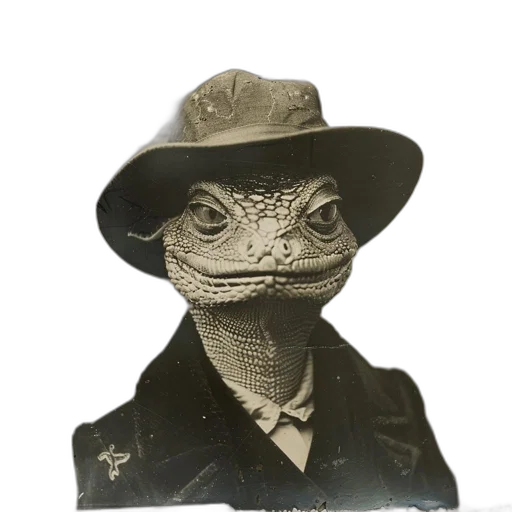 hat, animal, dragon, staff transparent PNG cut-out