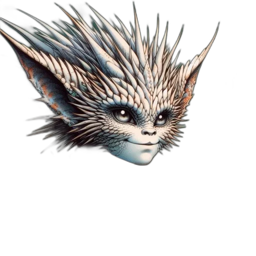 dragon, creature, animal, mask transparent PNG cut-out