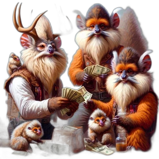 concept art, fantasy art, anthropomorphic, rodent-like transparent PNG cut-out