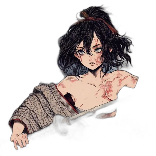 sword, dragon, weapon, hair transparent PNG cut-out