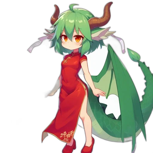 dragon, staff, dress, creature transparent PNG cut-out