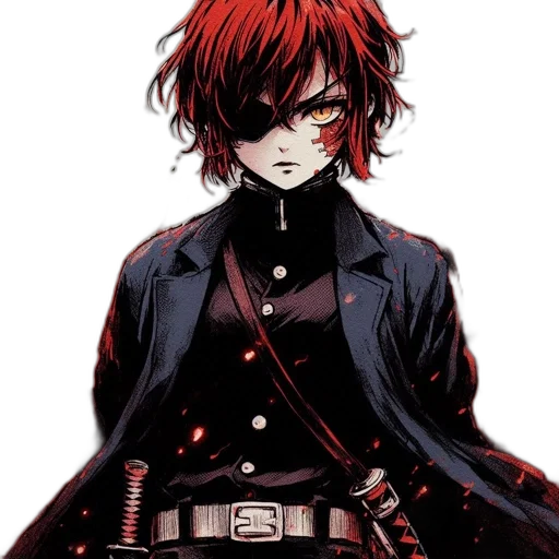 jacket, staff, weapon, comic book art transparent PNG cut-out