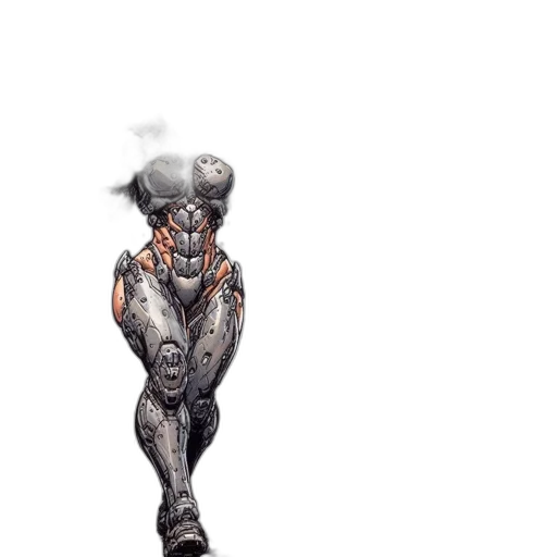 robot, creature, weapon, staff transparent PNG cut-out
