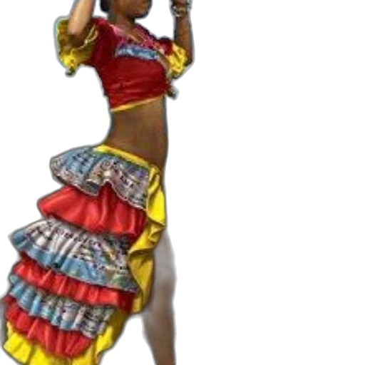 dress, staff, concept art, 3d render transparent PNG cut-out